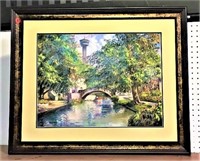 Signed Riverwalk San Antonio Print in Frame