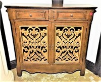 Two Drawer Console Table with Carved