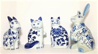 Blue & White Rabbits and Cats
