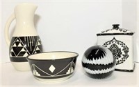 Lakota  & Sioux Pottery Pitcher & Bowl