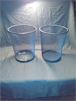 2 desk waste cans slightly used. Metal mesh and