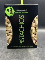 9 1.5oz bags of pistachios roasted and salted