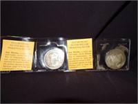 Pair of  Old Mexican Silver Dollars