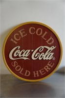 1x  Wooden Coca Cola Sign
