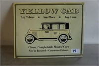 1x Yellow Cab Tin Sign