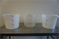 3x Round 6qt Measuring Buckets