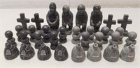 Vintage Inuit / Eskimo Hand Carved Stone Chess