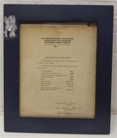 Framed Vintage Barbershop License