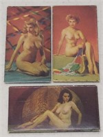 Lot Of 3 Vintage Nude Pinup Girl Razor Blades