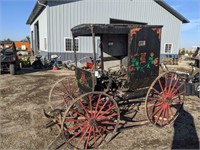 Amish horse drawn buggy w/runners & accessories