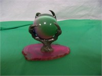 Pewter Claw with Crystal Ball on a Stone