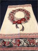 Custom Handmade Red & Gray Christmas Wreath Quilt