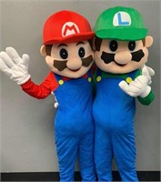 Both Adult Mario & Luigi Brothers Mascot Costumes