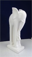 White Painted Wooden Elephant Statuette