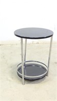 Round, Black-Colored Side Table