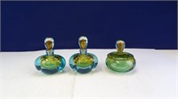 Blue glass vases(3)