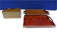 Wooden box/trays (3)