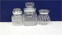 Assorted glass jars (3)