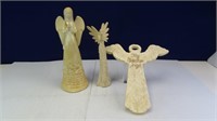 (3) Tall, Stoneware Angelic Figurines