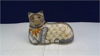 Hand Painted Pottery Cat Decor
