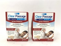Two boxes clear passage nasal strips extra
