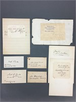 Group of 9 Civil War Union Clipped Signatures.