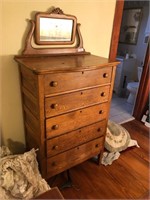 Vintage Oak Chest of Drawers w/ Mirror