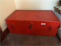Old Wooden Trunk -Painted Red