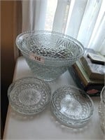 (2) Glass Punch Bowls