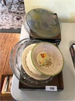Glass Platters; Decorative Plate and Bowl