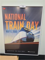 AMTRAK FRAMED POSTER 24W X 18T