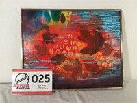 Abstract Painting, Unsigned, framed Mixed Media