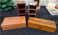 FOUR VINTAGE WOOD BOXES