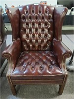 LEATHER LIBRARY ARMCHAIR
