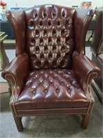 LEATHER LIBRARY ARMCHAIR