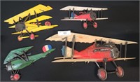 4 METAL AIRPLANE WALL HANGERS