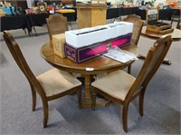 DINING TABLE & 4 CHAIRS WITH 1 LEAF V.G.C.