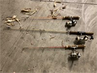 3) Open reel ice fishing poles