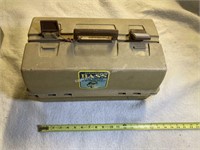 Fishing tackle box with many tackle items