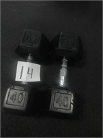 40 lb dumb bell set