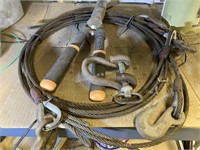 2) cables with hooks and small clevis etc