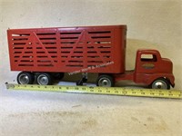 Metal collector Tonka semi with livestock trailer