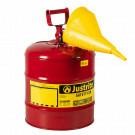 JUSTRITE Industrial Gas Can 5 gallon, with funnel