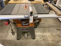 Ridgid 10" table saw R4512 on wheels