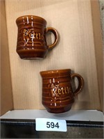 (2) Stoneware Kettle Coffee Mugs