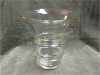 1950's mid century clear art glass deco vase