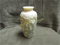 Consolidated glass Floral Custard vase as is