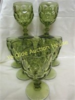 1970's Imperial Glass Provinical Green Water stems