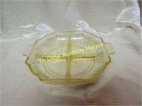 Indiana Glass Loraine Basket Yellow Relish Dish