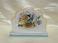 Made Italy Griffin Design Napkin Holder Pottery